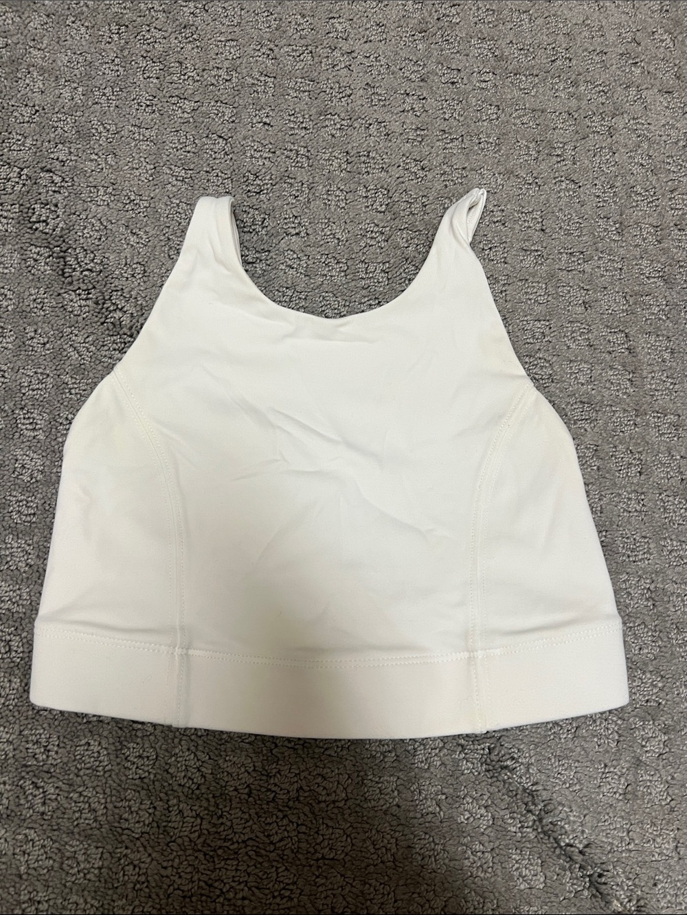 White Women's High-Neck Sports Bra